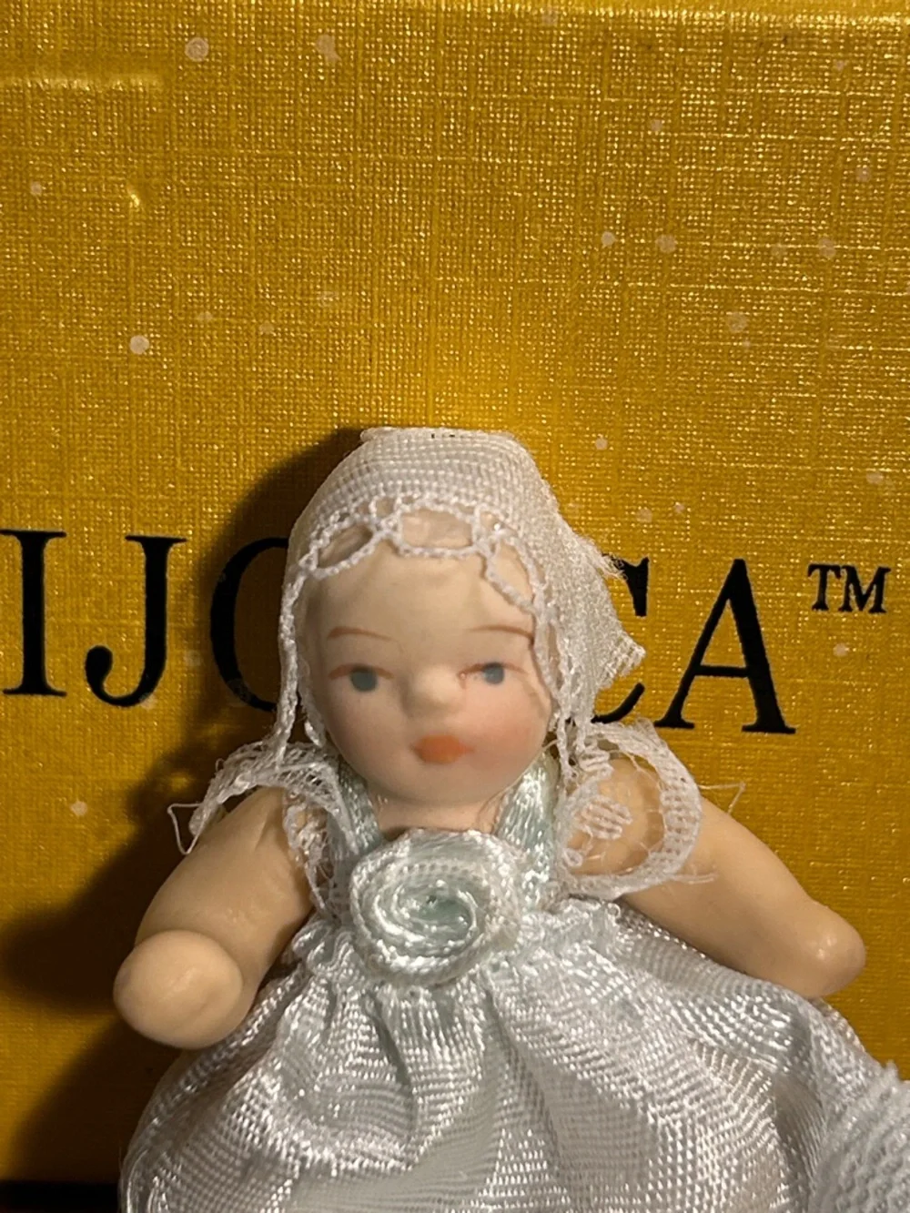 Bijorca porcelain mini doll hand painted with outfit
